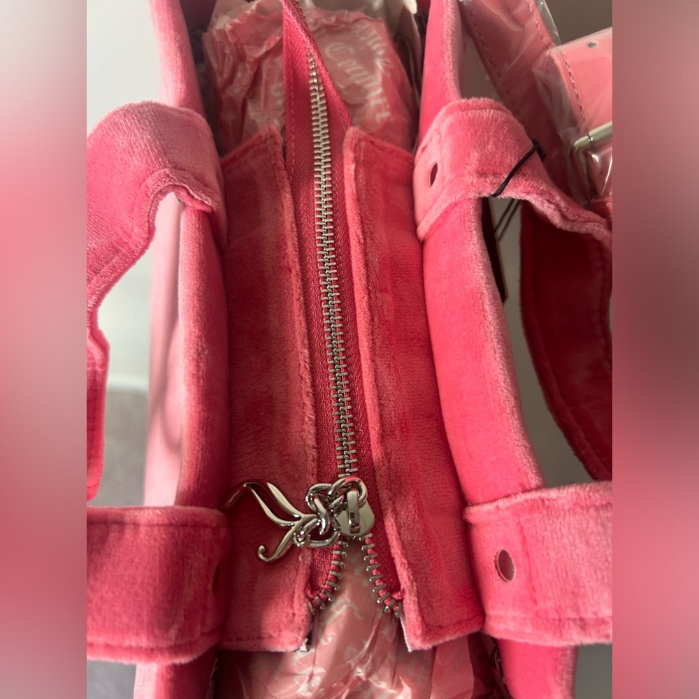 Juicy couture uk Pink rhinestone velour Tote bag with pouch - Picture 10 of 13
